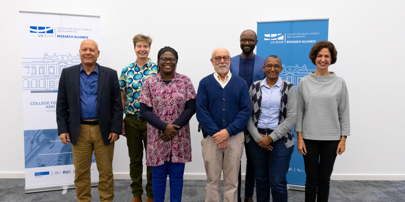 left to right: Prof. Ahmad Sa’di, Prof. Imke Meyer, Prof. Foluke Unuabonah, Prof. Irven Resnick, Prof. Patrício Langa, Prof. Zintombizethu Matebeni, Prof. Heidi Schlipphacke; not in the picture: Dr Althea Greenan (will arrive in November) left to right: Prof. Ahmad Sa’di, Prof. Imke Meyer, Prof. Foluke Unuabonah, Prof. Irven Resnick, Prof. Patrício Langa, Prof. Zintombizethu Matebeni, Prof. Heidi Schlipphacke; not in the picture: Dr Althea Greenan (will arrive in November)