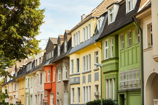 Bunte Häuser in der Stadt Essen