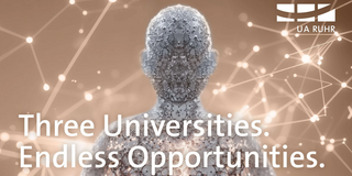 Connected human and slogan: Three Universities. Endless Opportunities