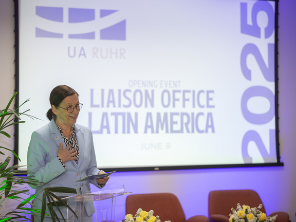 Prof. Dr. Barbara Albert at the Opening Ceremony of the UA Ruhr Latin America Liaison Office